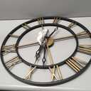 24 Inch Large Wall Clocks for Living Room Decor,Big Roman Numerals Vintage Gold Modern Decorative Metal Oversized Wall Clocks for Bedroom, Kitchen, Office,Housewarming Gift