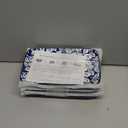 Selamica Ceramic 8 inch Rectangular Salad Plates, Dinner Plates, Pasta Dessert Plates for Appetizer, Sushi, Fruit - Microwave/oven/Dishwasher Safe, Set of 6, Vintage Blue