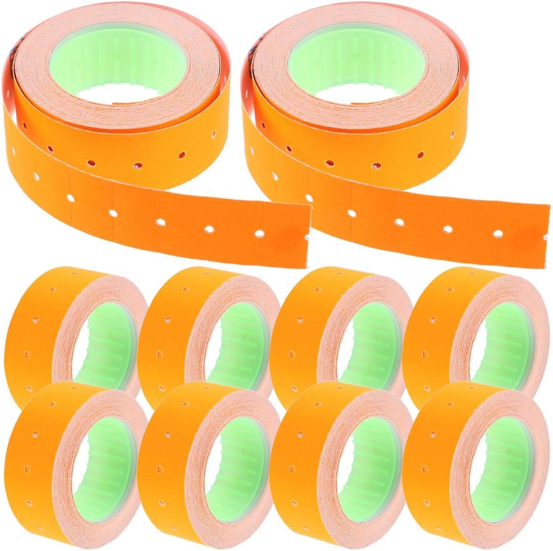 Pricing Labels,Label Sticker Paper,Labels Roll for Refill Prices Marking,Blank Prices and Date, for Retail Refill Tags,1 Sleeve, 10 Rolls, 5000 Grids,Random Color