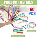 Wettarn 60 Pcs Large Plastic Ring Toss Multicolor Throwing Carnival Rings Speed and Agility Practice Games, Garden Backyard Lawn Outdoor Games(10 Inch,Bright Color)
