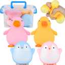 Squishy Fidget Toys Stress Balls,Tedmax 4PCS Cute Penguin & Duck Squeeze Toys,Taba Squishy Packs Perfect for Kids Sensory Play,Anxiety & Stress Relief for Adults Teens Party Favors,Classroom Prizes