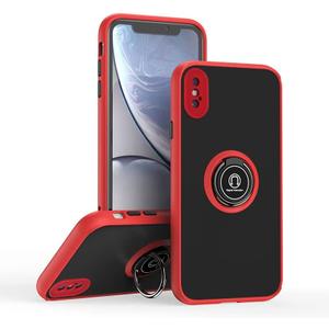 is specially designed for iPhone Xs Max Anti-fall,anti-fingerprint, built-in 360 rotating ring bracket solid and durable magnetic car phone case, suitable for iPhone Xs Max 6.5inches Women-Red