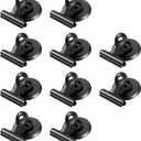 31 Pack Magnetic Clips Heavy Duty, Black Magnet Clips for Fridge, Refrigerator Magnets, Strong Magnetic Clip, Scratch Free Magnets with Clip for Whiteboard, Refrigerator, Locker