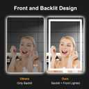 Led Mirror for Bathroom, 30x20 Bathroom Vanity Mirror for Wall with Light, IP54 Enhanced Anti-Fog, Dimmable 3 Colors, Memory Function, Backlit and Front Lit, Shatter-Proof Glass, Plug-in/Hardwired
