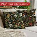 Vintage Floral Throw Pillow Covers, Dark Cottagecore Wildflower Botanical Decorative Pillowcases Cushion Cases for Home Living Room Bedroom Decor, 18x18 Pillow Covers Set of 2
