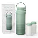 Momcozy 22oz Portable Breast Milk Cooler for Outdoor, Life Saver with 360 Total Cooling for 24 Hours, Larger Capacity Travel Breastmilk Chiller with 2pcs Baby Bottles for Breastmilk Storage, Green