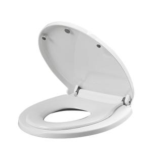PandaEar Toilet Seat with Build-In Toddler Potty Training Seat, Round Toilet Seat with Splash Guard for Toddler Training, Easy to Install & Slow Close