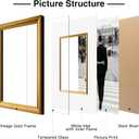 Yaetm 11x14 Gold Picture Frame with Decorative Inner Frame & Tempered Glass, Display 8x10 Photos with Mat on Wall - Portrait or Landscape - Ideal for Office & Home Dcor (Vintage Gold, Single)