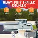 Trailer Coupler 2 Inch Ball, Compatible with 3 Inch Channel Width, Marine Grade, Class III, Straight Tongue, Boat Parts and Trailer Accessories