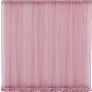 10x10 Dusty Rose Tulle Backdrop Curtains for Parties, Sheer Backdrop Curtain Wedding Photo Background Drapes for Baby Shower Photography Birthday Party