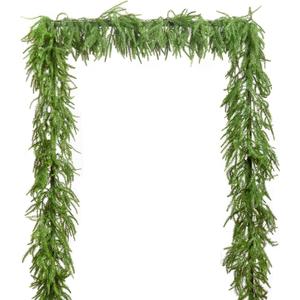 2pack 6Ft/Piece Artificial Pine Garland Christmas Garlands for Decoration Faux Greenery Garland for Table, Mantle, Wall, Indoor, Outdoor Winter Christmas Decorations (2, 6 Ft)