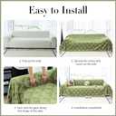 JPGGD Leaf Couch Blanket Cover,Chenille Sofa Covers Washable for Dogs,Couch Covers for Sofa, Soft Slipcovers for Couches and Sofas Pet Friendly or 2-3 Cushion Couch1pc, Green, 71"134"