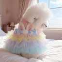 Pink Bunny Ears Dog Dress Spring Girl Puppy Clothes for  Dog, Easter Cat Dress for Cat Funny Tutu Dress Holiday Pet Outfit (Colorful, X-Large)