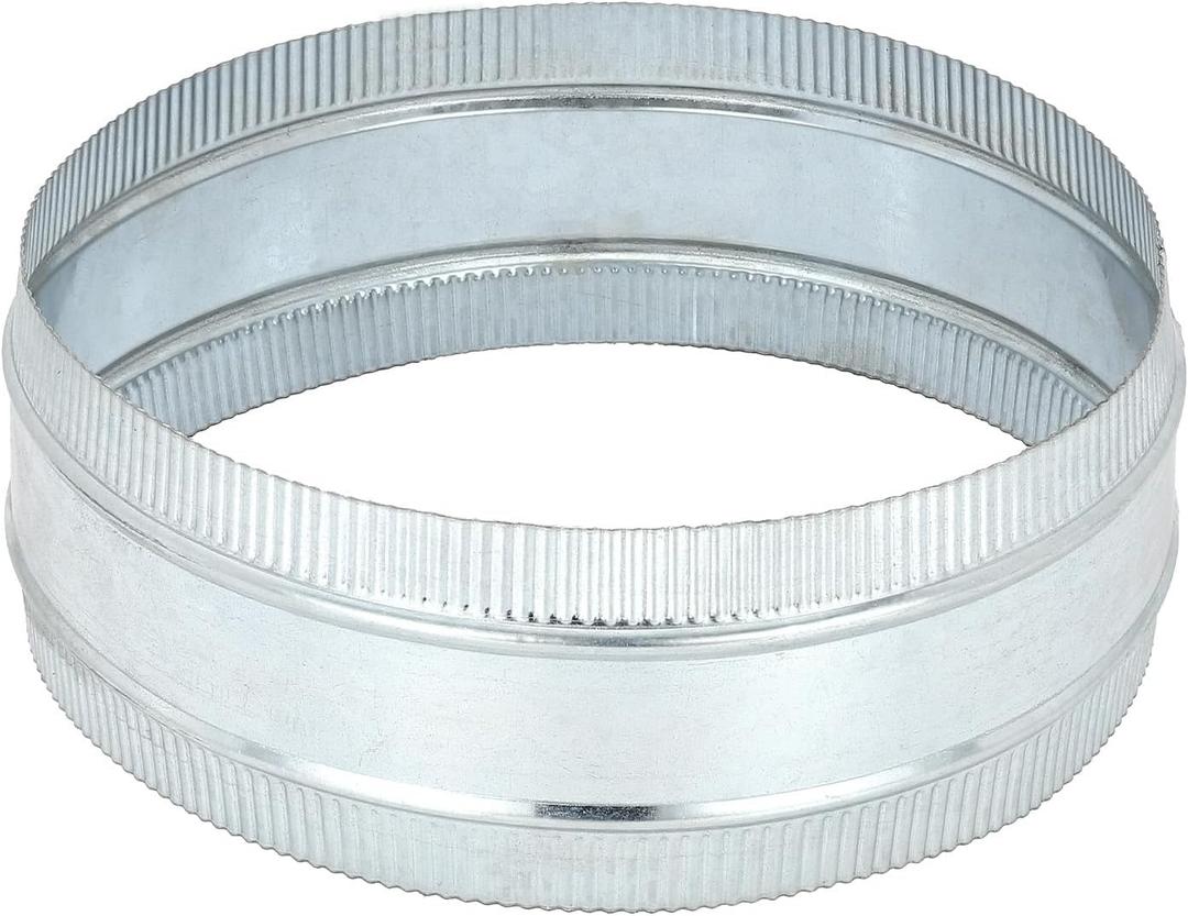 PATIKIL 12 Inch Duct Connector Coupling, Galvanized Steel Straight Dryer Vent Coupler Flexible Ducting Collar Connector Round Crimped Ventilation Duct Extension for HVAC System Pipe