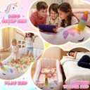 Unicorn Toddler Kids Inflatable Bed, Travel Bed with Safety Bumper and Air Mattress Portable Air Mattress with Pump for Vacation Hotel Home Sleepover Kids Birthday Gift