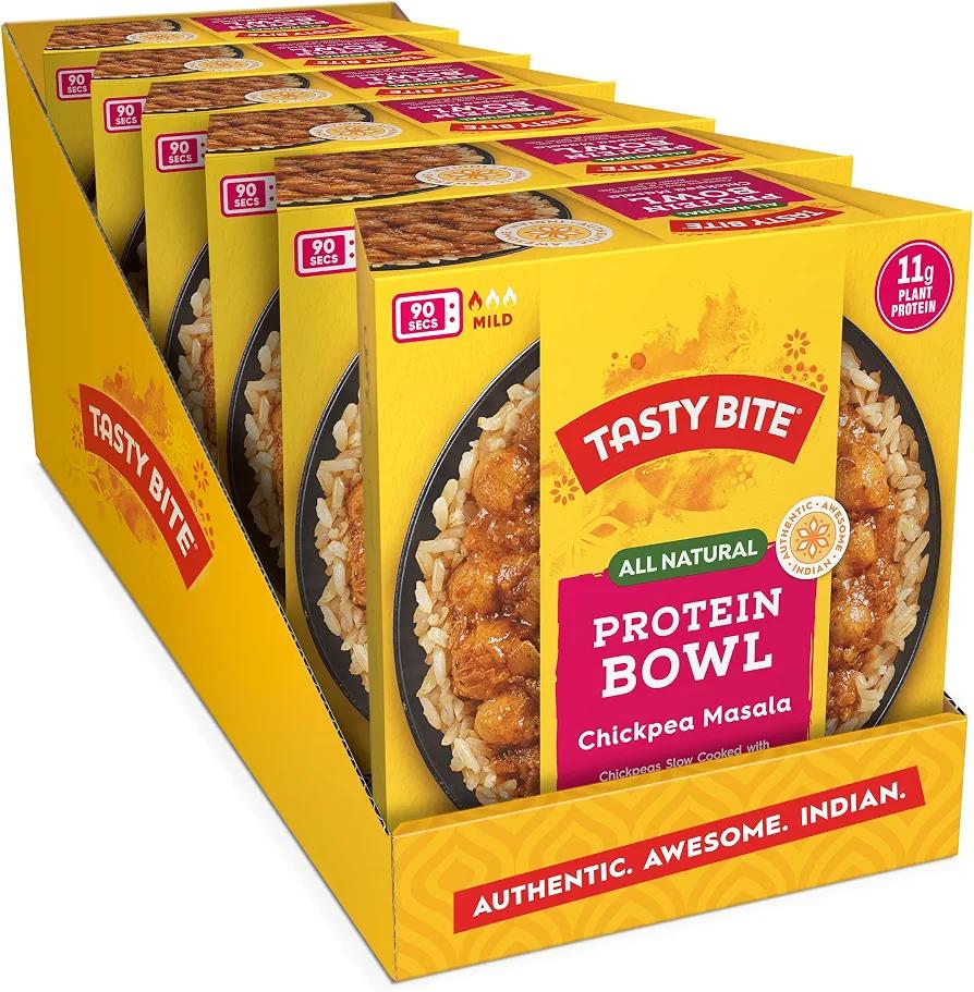 Tasty Bite Indian Style Chickpeas & Rice Bowl, 8.8 Ounce, Pack of 6, Ready to Eat, Organic Brown Rice, Microwaveable, Vegan Exp. 08/31/2027