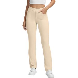 VIMPEP Womens Stretchy Yoga Dress Pants High Rise Straight Leg with Pockets Casual Petite/Regular 1202 (M)