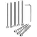 M METERXITY 10-Pack M6 x 80mm Socket Head Cap Screws, 304 Stainless Steel Hex Machine Bolts, Allen Socket Drive Screw with Hex Wrench for Repair/DIY, Fully Threaded Fasteners Kit Silver