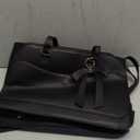 RAINSMORE Laptop Bag for Women 15.6 Inch Work Tote Bags Leather Laptop Tote Waterproof Computer Bag Professional Office Business Briefcase Large Handbag for College Teacher Travel, Black