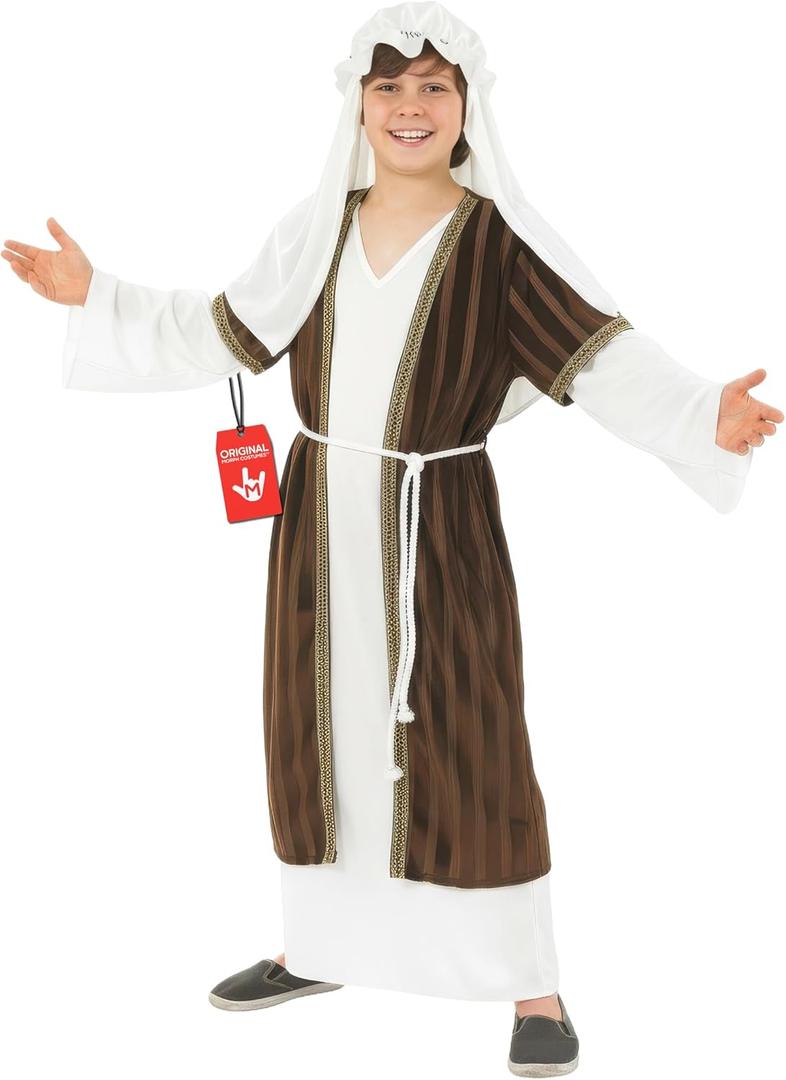 fun shack Brown Shepherd Costume for Kids, Boys Shepherd Costume, Christmas Costumes for Kids, Boys Nativity Costumes (Medium)