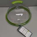 Microwave Splatter Cover with Water Steamer, Upgraded Microwave Cover for Food with Handle, Clear Plate Covers, Splatter Guard, Kitchen Essentials Gadgets, House Warming Gifts New Home, 10 Inch (Green)