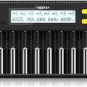 MiBOXER 18650 Battery Charger, 8-Bay Smart Charger with Automatic LCD Display, Fast Charge Rechargeable Li-ion LiFePO4 Ni-MH Ni-Cd AA AAA C 21700 26650 13650 16340 18350 18700 RCR123