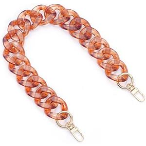 AUMEY Handbag Chain Straps Acrylic Purse Chain Strap Fashionable Replacement Purse Clutches Handles for Purse Handbags DIY Crafts, 15.7 inch of Each (03-Beautiful color A)