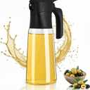 300ml Black Glass Olive Oil Spray Bottle, (only supports spray use), Precise Dosage Control, Ideal for Kitchen, Air Fryer, Salads, Frying & Grilling.(Black)