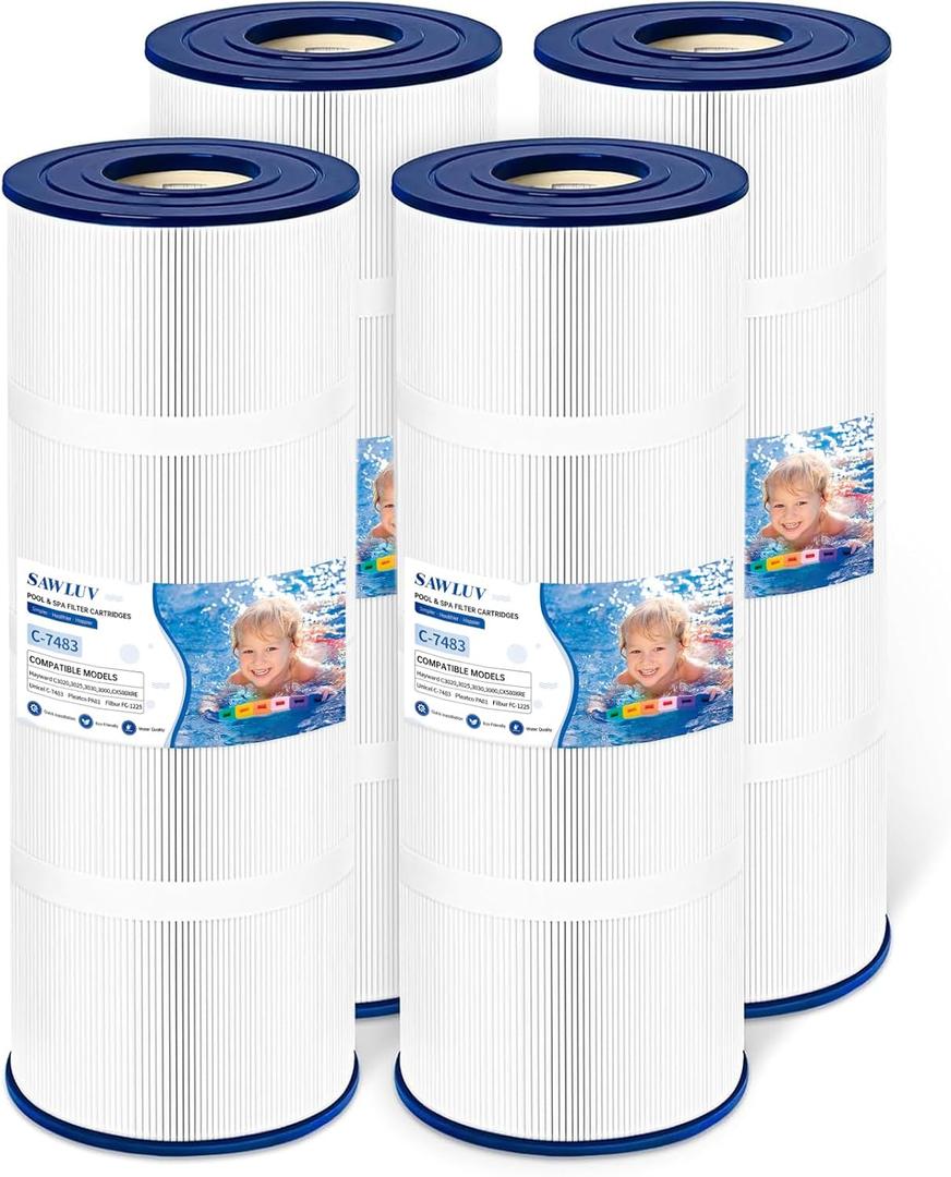 C3030 Pool Filter Cartridge Replace C580E Hay-ward CX580XRE Uni-cel C-7483 Hay-ward SwimClear C3020 C3025, Compatible with Pleat-tco PA81-PAK4, Fil-bur FC-1225, FC-6425, 4 X 81 sq. ft. Cartridge 4pc