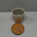 Miamolo Ceramic Jar with Lid Airtight, Coffee Container Kitchen Food Storage Jars for Spice Sugar Tea Bag, Stackable Decorative Jars for Countertop, 18 fl.oz (Beige)