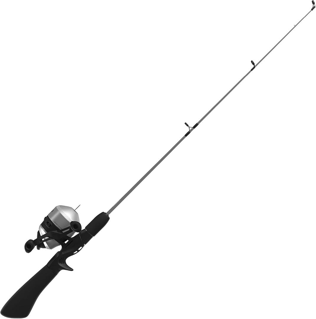 Zebco Dock Spincast Reel and Fishing Rod Combo, 42-Inch Durable Z-Glass Rod, Quickset Anti-Reverse Fishing Reel, Silver