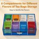 Acrylic Tea Bag Organizer and Storage Box Stackable Tea Bag Holder with Drawer for Countertop, Neon Pink