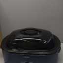 Sunvivi Roaster Oven, Electric Roaster Oven with Viewing Lid, 30lb 26-Quart Turkey Roaster with Unique Defrost/Warm Function, Large Roaster with Removable Pan & Rack, Stainless Steel, Blue