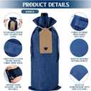 Windyun 50 Pcs Burlap Wine Bag Bulk Gift Bag with Drawstrings, Reusable Wine Bottle Bags with Gift Tags and Ropes for Birthday Holiday Blind Tastings Party Home Storage (Blue)