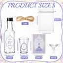 24 Set Quinceanera Party Favors for Guests Include Aera Clear Shot Glasses Plastic Empty Bottle Thank You Card Organza Bag and Funnel for Sweet 15 Birthday Party Supplies(Purple)