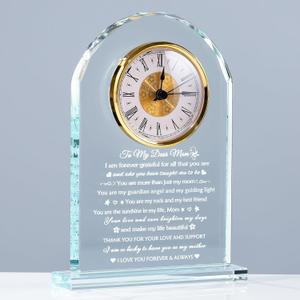 Arikyrist Glass Clock Gifts for Mom from Daughter Son, Birthday Gifts for Mom Crystal Keepsake Present Best Mother Gifts Idea on Mothers Day Christmas Valentine's Day