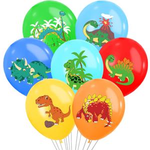 35 Pcs Dinosaur Balloons Party Decorations, 12 Inch Colorful dino balloons Theme Latex Balloon Bouquet for Kids Girls Boys for Birthday Party Supplies Decoration