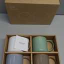 Ol Ceramic Mug Set of 4-15oz Cute Coffee Mugs for Hot Chocolate, Espresso, and Tea, Nordic Style, Dishwasher and Microwave Safe, Gift for Coffee Lovers