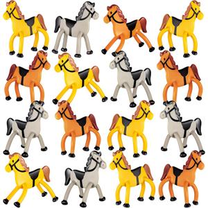Meooeck Horse Party Favors Bendable Cowboy Decorations Horse Toy Figurine for Boy Girl Party Supplies, 3 Styles(24 Pcs)