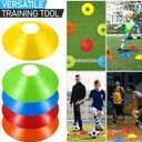 Mipcase 30Pcs Disc Soccer Cones for Training Kids : Flexible Plastic Football Cones with Mesh Bag for Sports Training and Coaching, 7.39X7.39X1.77in