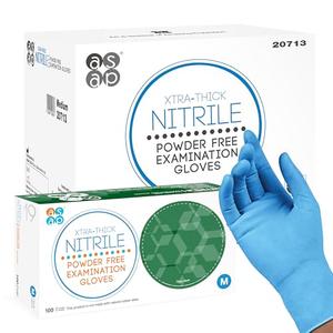 ASAP Blue Nitrile Gloves Disposable Latex Free - 4 Mil, Powder Free, Food Safe, Kitchen & Medical Gloves - Durable Rubber Cleaning & Tattoo Supplies (Large, 100 Count)