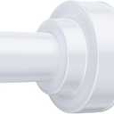 TEECK Shower Curtain Rod, 27-76 inch Adjustable Spring Tension Curtain Rod, Never Rust Anti-Slip Shower Curtain Rod for Bathroom, No Drilling, Never Collapse, Easy to Use, White