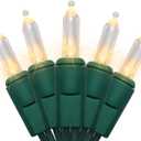 10 Lights LED Christmas Lights - Warm White Mini String Lights Flicker-Free for Small Tree, Crafts, Bottle, Wreath, Indoor and Outdoor Use, UL Certified, Non-Connectable, 5 Feet Green Wire