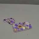 iFiLOVE for iPhone 14 Bling Diamond Case with Flower Strap, 3D Luxury Sparkle Glitter Crystal Rhinestone Pearl Love Rose Wristband Bracelet Case Cover for Girls Women Kids (Purple)