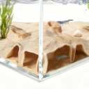 Aquarium Corner Cave, Underground Aquarium Cave Tunnel, Corner Viewing Fish Tank Hideout, Under Gravel Tunnel for Fish and Shrimp (Yellow)