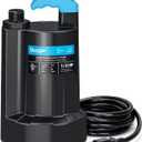 1/3 HP Submersible Water Pump, 2250GPH Thermoplastic Sump Pump Basement Portable Electric Utility Water Pump Removal for Pool Draining Basement Hot Tubs Garden Pool Cover Pond