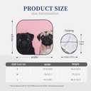 Light Pink Cute Pug Dogs 2-Piece Car Windshield Sun Shade Foldable Front Window Sunshades Blocks UV Rays and Keeps Your Vehicle Cool for Most Sedans SUV Truck, Medium