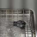 Stainless Steel Turkey Baking Roaster Pan Roasting Pan with V Rack, for Smoking and Grilling Chicken, Bird, and Pork Cooking Rack with 15.5*11.6*2 inch Roasting Pan for Smokers, Grill and Oven