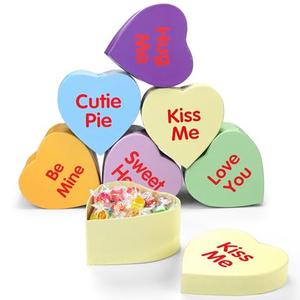 Fullhawl 6 Pcs Conversation Heart Gift Boxes Set DIY Heart Shaped Box with Lid for Valentine's Day Party Decor Present Wrapping Packaging Holiday Gift(Colorful)