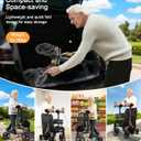 Lightweight Upright Rollator Walker All-Terrain Foldable with seat and Adjustable Height backrest, 300 lbs Capacity, 10" Front & 8" Rear Wheels for Seniors, Adults, bariatric, Includes Cane Holders